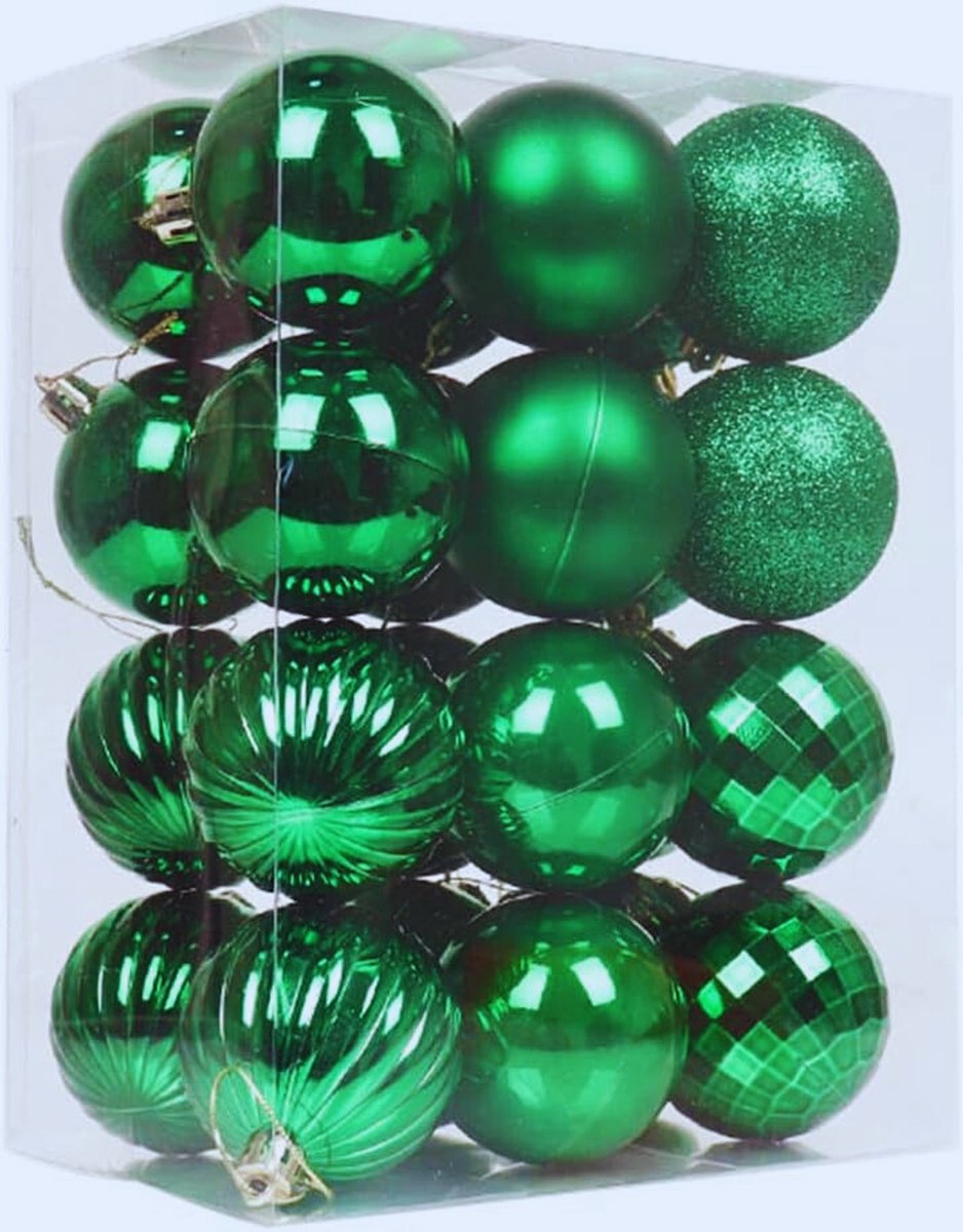 24 Stuks Lichtblauwe Onbreekbare Kerstballen 60mm Met Glitter Voor Kerstboomdecoratie - Hangende Versieringen Voor Feesten En Vakantie