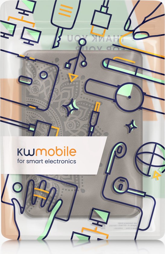 kwmobile e-reader hoesje geschikt voor Kobo Clara BW / Colour hoes - Ereader flip case met standaard - Kunstleren e reader cover - Opkomende Zon design in grijs van Merkloos — afbeelding 4