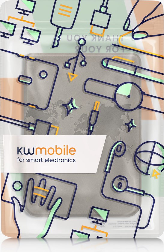kwmobile e-reader hoesje geschikt voor Kobo Clara BW / Colour hoes - Ereader flip case met standaard - Kunstleren e reader cover - Wereldkaart design in grijs van Merkloos — afbeelding 3