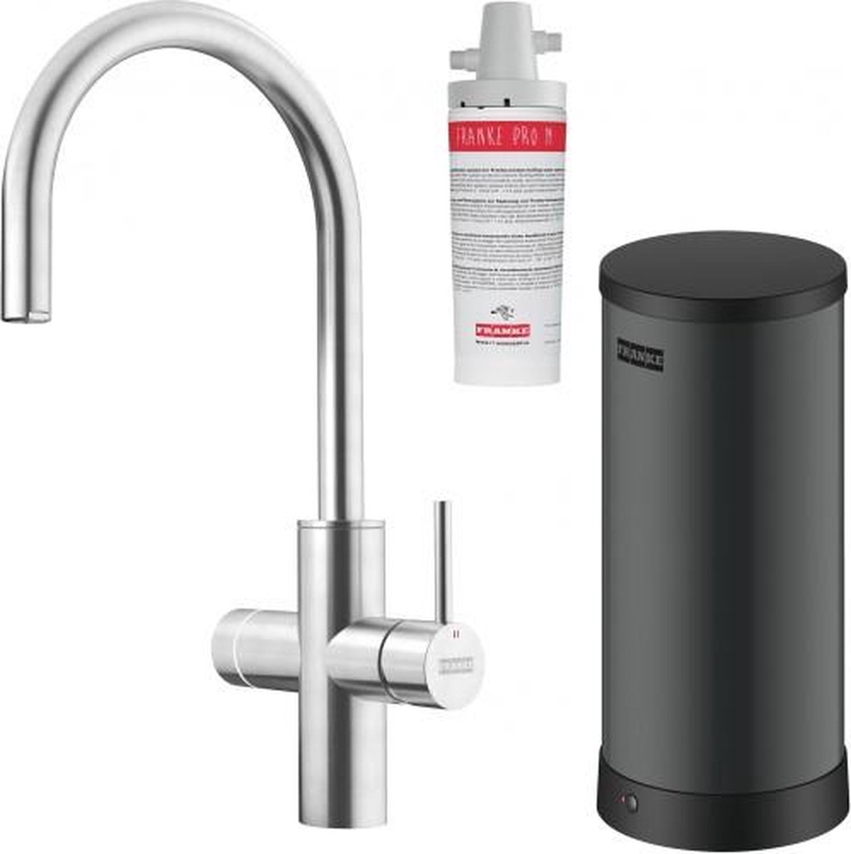 Franke Maris water hub 7L boiler 3-1 met Touch electronische kokend water kraan RVS 160.0715.718