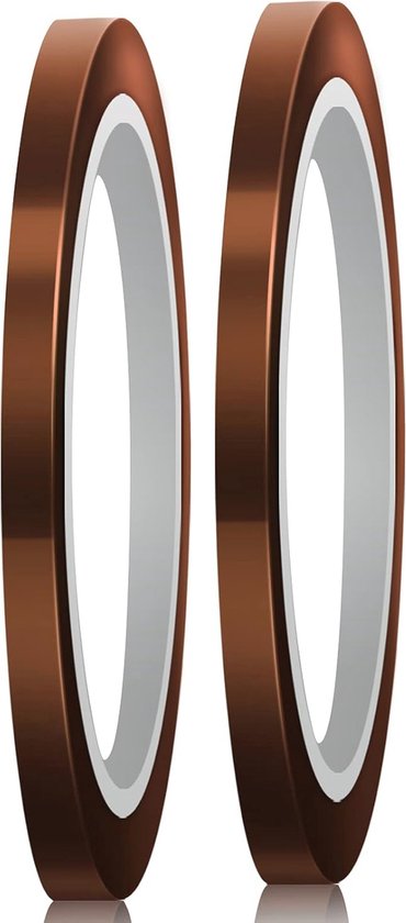 Kapton Polyimide Siliconentape, bestand tegen hoge temperaturen, 280 °C, lengte 3 mm, 6 mm, 8 mm, 12 mm, 15 mm, voor maskeren, solderen, printplaat, geïsoleerd, doe-het-zelf (5 stuks