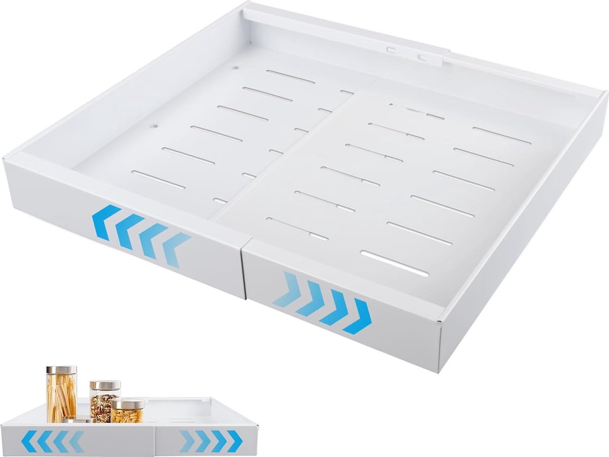 JGS ® Grote Uitschuifbare Lade Organizer voor Keuken en Badkamer zonder Boren of Spijkeren