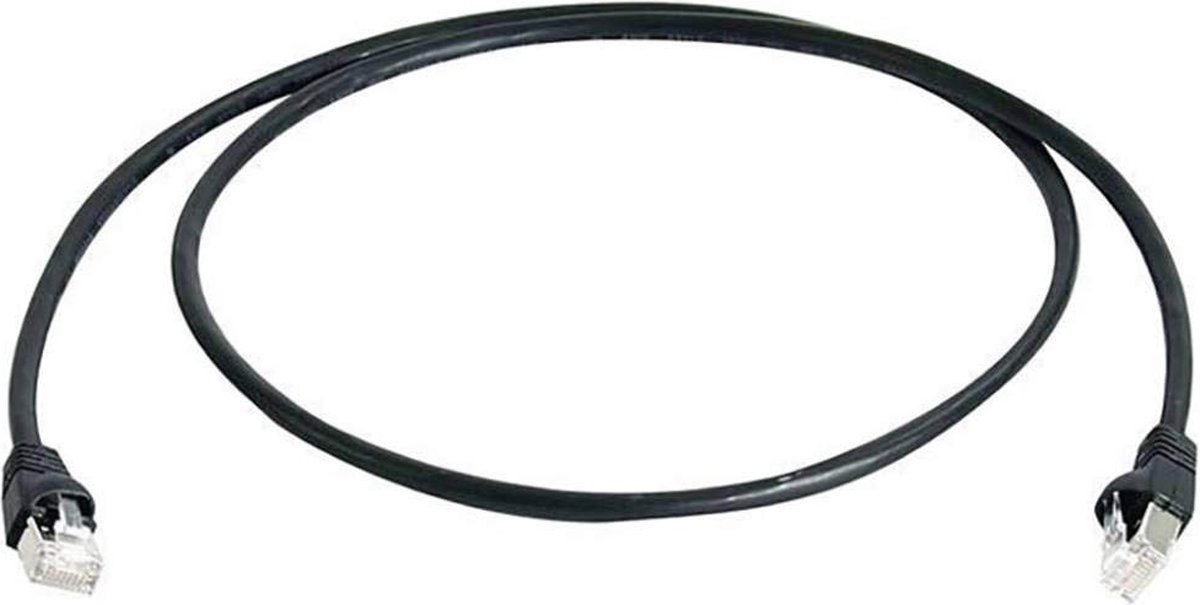 Image of Telegärtner 100008467 RJ45 Netwerkkabel, patchkabel CAT 6A S/FTP 3.00 m Zwart Vlambestendig, Snagless, Pair afscherming