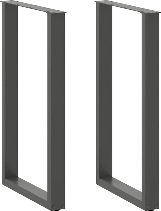 vidaXL Salontafelpoten 2 st U-vormig 70x(30-31) cm staal antraciet