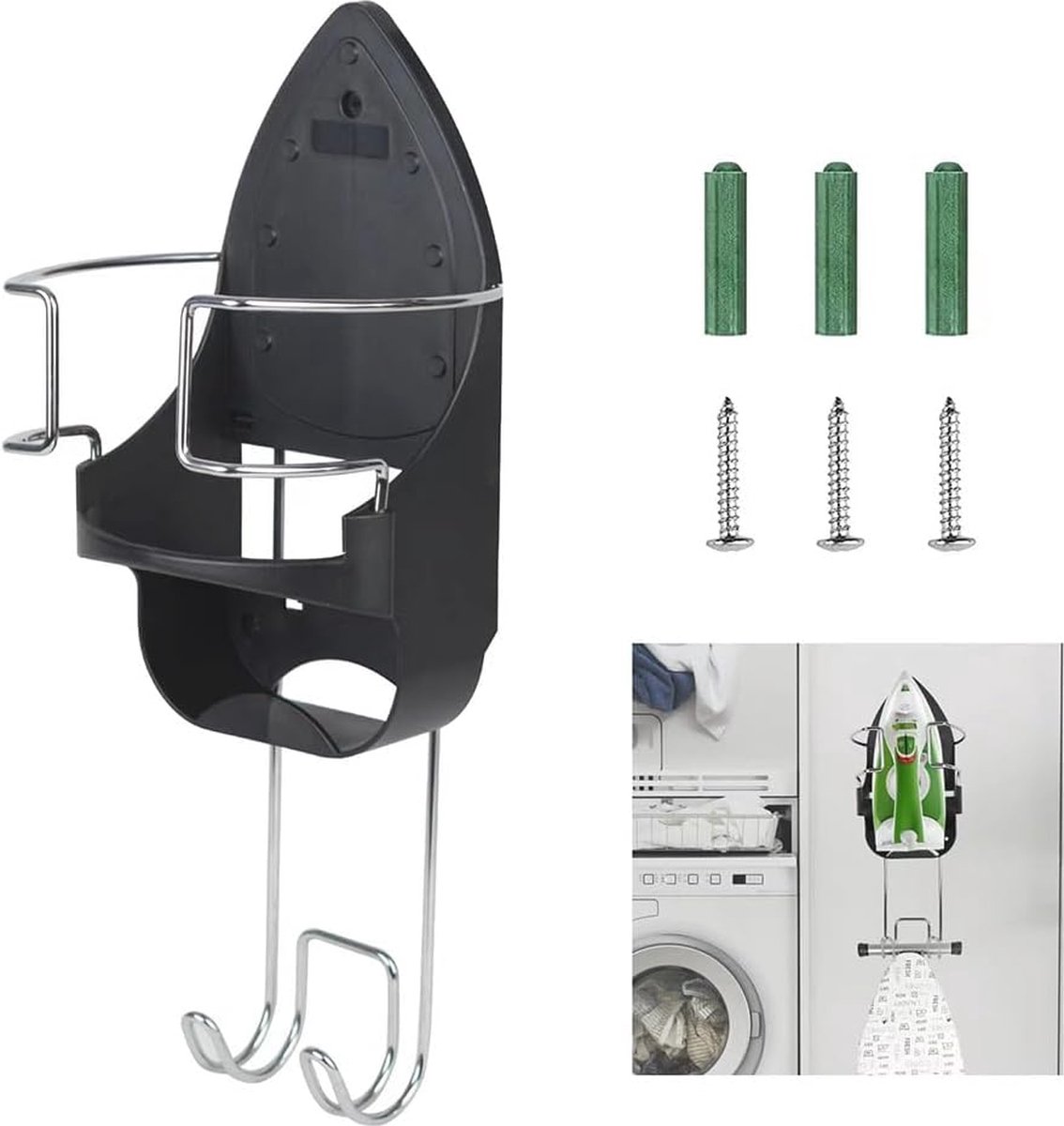 Goedkoopste Wandmontage Strijkplank Hanger - Houder voor Strijkijzer en Strijkplank in de Wasruimte