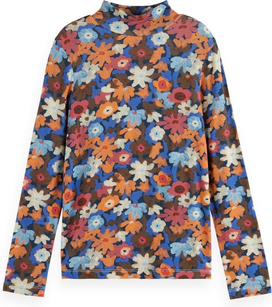 Scotch & Soda T-shirt à manches longues et col montant imprimé sur toute la surface T-shirt Filles - Taille 128