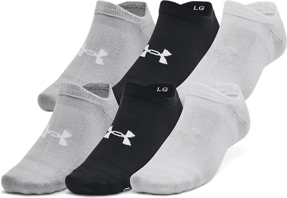 Under Armour UA Essential No Show 6pk Unisex Sportsokken Zwart