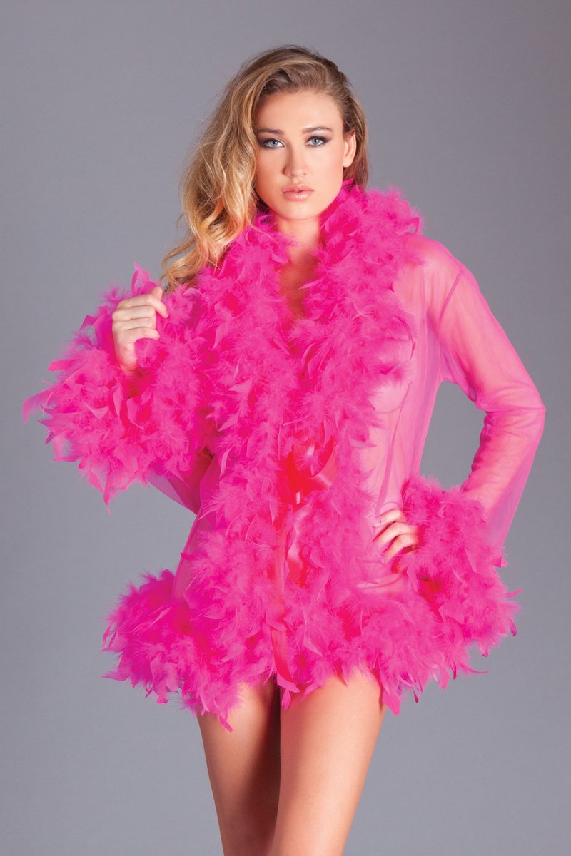 Goedkoopste Be Wicked - Kimono Met Veren - Roze - Altijd Garantie