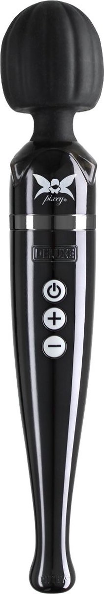 Pixey DeLuxe - Black Chrome Edition - Oplaadbare Wand Vibrator - de krachtigste die er is