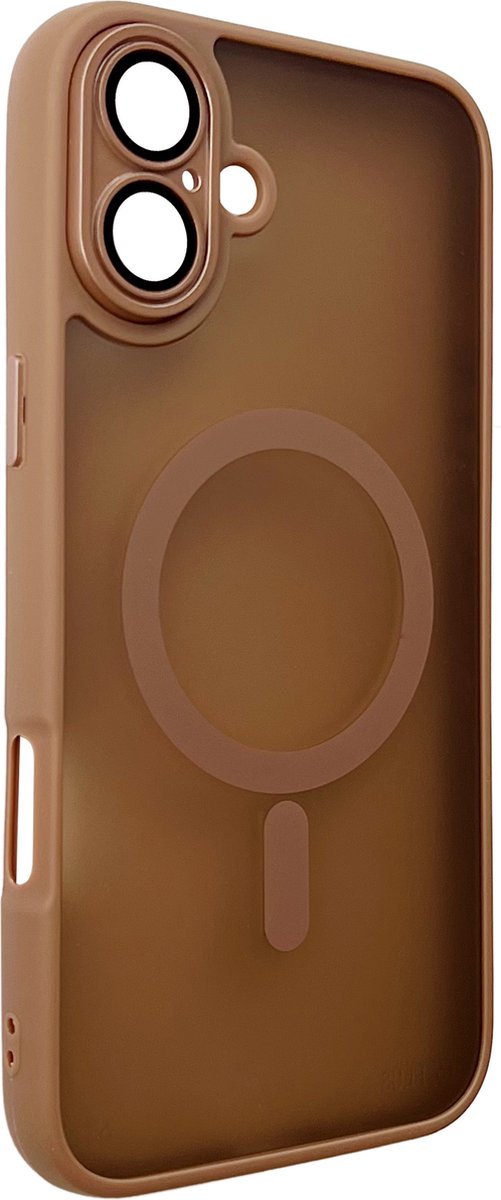 Casemania Hoesje Geschikt voor Apple iPhone 16 Plus - Bruin - Matte Armor Back Cover met Camera Bescherming - Geschikt voor MagSafe