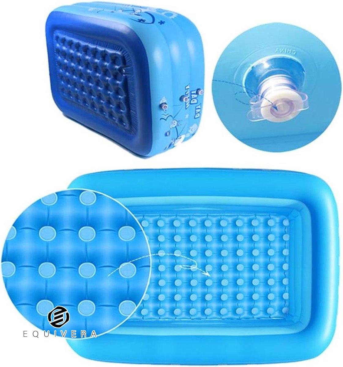 Goedkoopste Equivera Opvouwbare dikkere duurzame baby bad opblaasbaar - draagbaar reizen douche wastafel - blauw baby zwembad