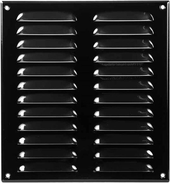 Grille d'aération métallique carrée 260x280 mm noire - MR2628M - RAL9005