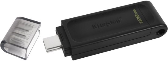 Kingston DataTraveler DT70 - 128 GB USB-C 3.2 stick - Zwart