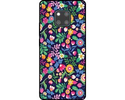 Smartphonica Telefoonhoesje Geschikt voor Huawei Mate 20 Pro met bloemen opdruk - TPU backcover case flower design geschikt voor Huawei Mate 20 Pro