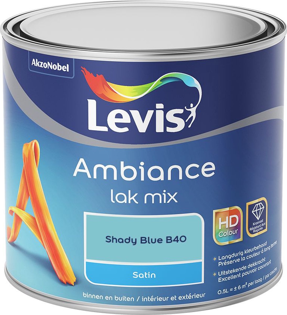 Levis - Ambiance Lak Satin Mix - Shady Blue B40 - Mengverf - 0,5 L