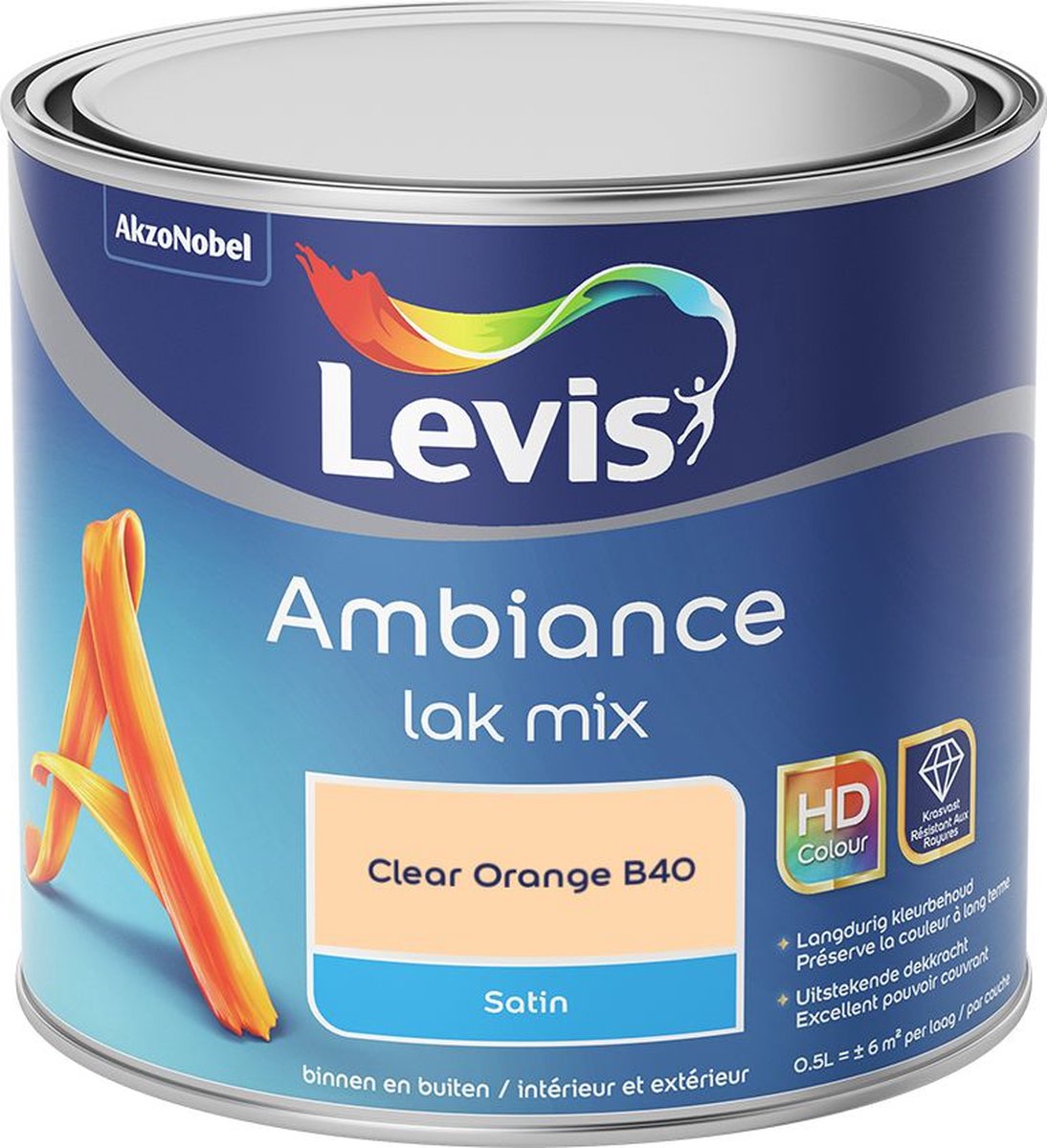 Levis - Ambiance Lak Satin Mix - Clear Orange B40 - Mengverf - 0,5 L