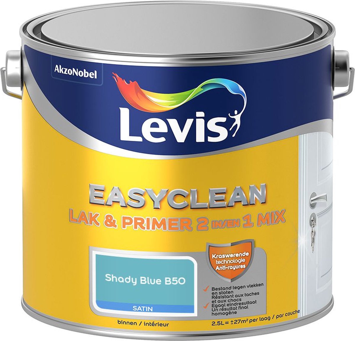 Levis - Easyclean Lak & Primer 2-In-1 Mix - Shady Blue B50 - Mengverf - 2,5 L
