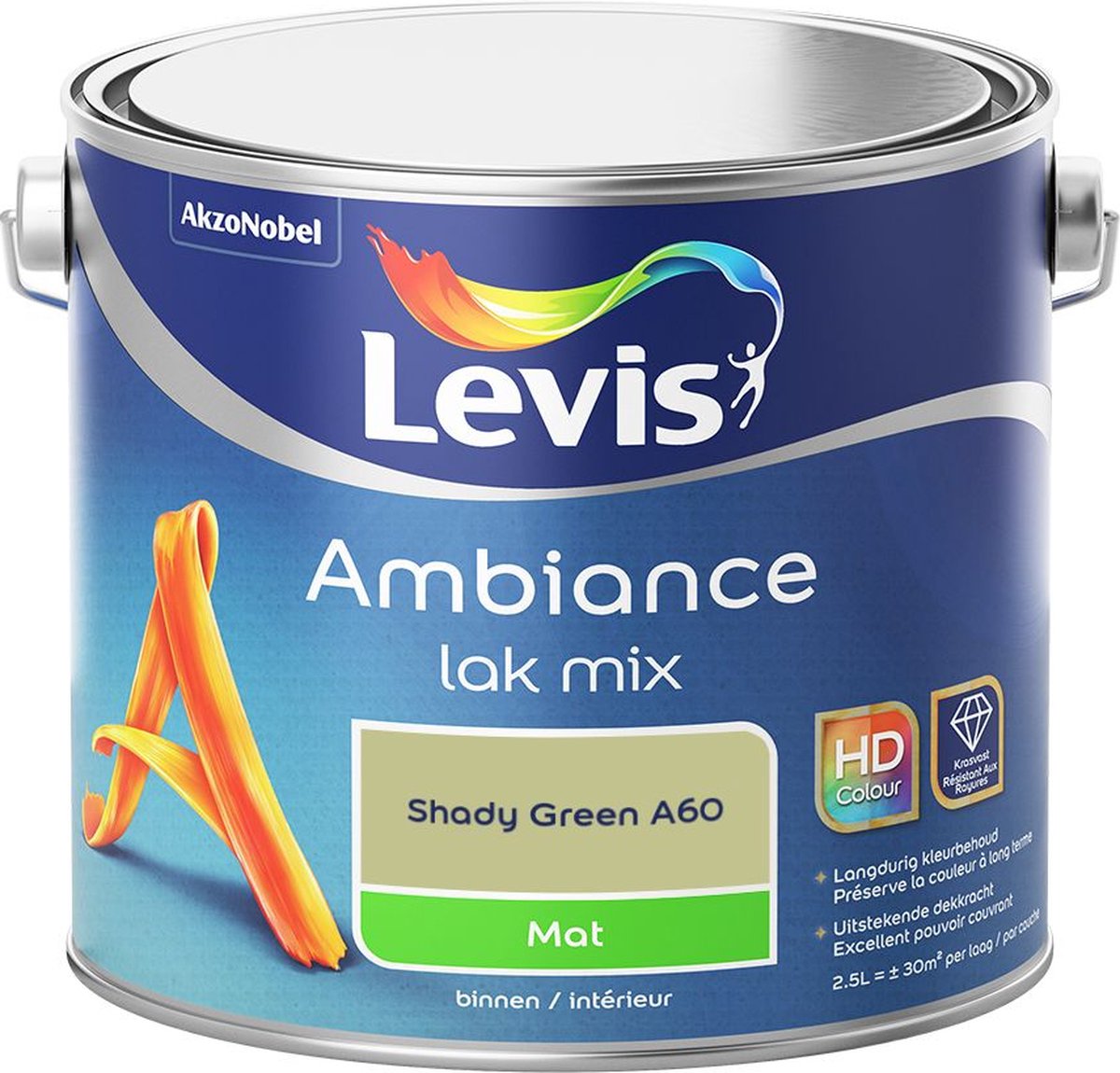 Levis - Ambiance Lak Mat Mix - Shady Green A60 - Mengverf - 2,5 L