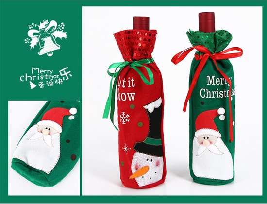 10-Pack Wijnfles hoes Kerst