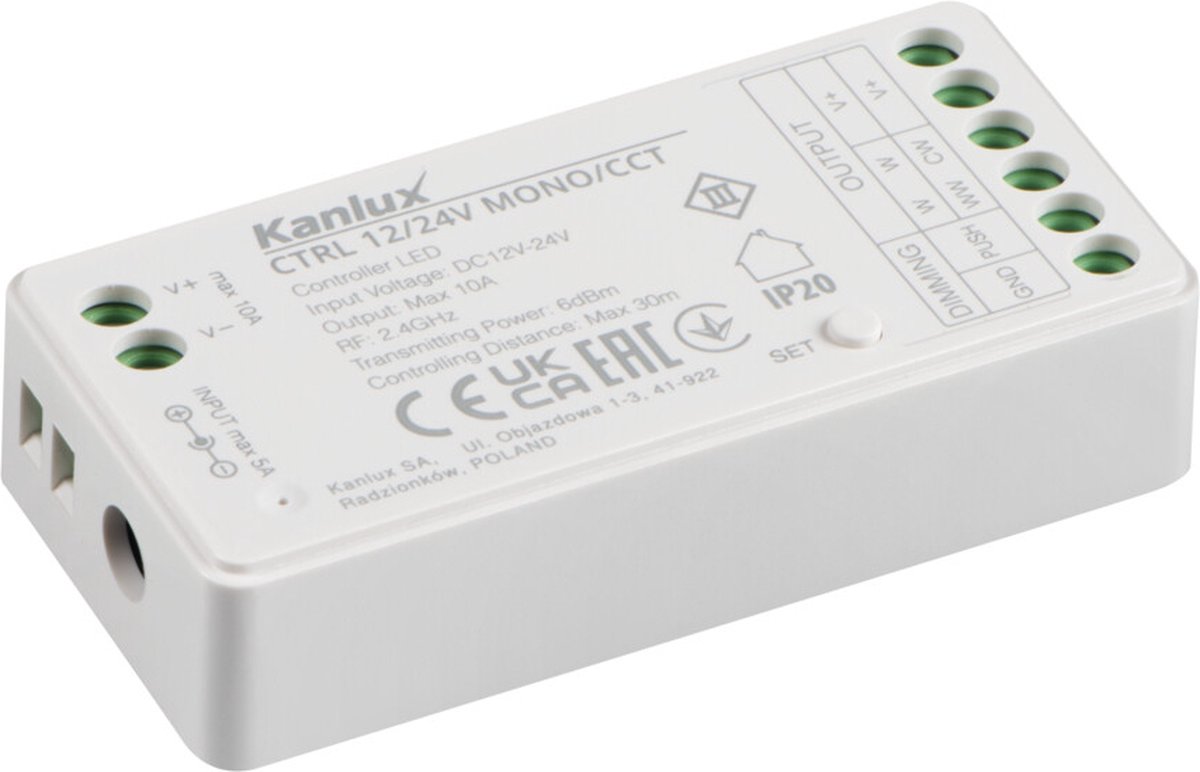 Controller voor CCT LED Strips 12/24V MONO - Kanlux