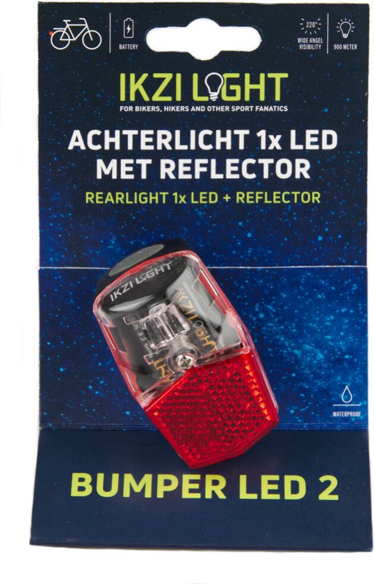 Ikzi Light Achterlicht Led Batterijen Rood/zwart — afbeelding 2