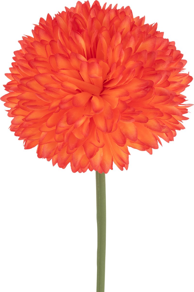 J-Line bloem Chrysant - kunststof - oranje Rood