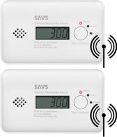 Bol.com SAVS C10-W Draadloos koppelbare koolmonoxidemelder 2-pack - LinkSmart® - Optioneel WiFi - LCD Display - CO melder aanbieding