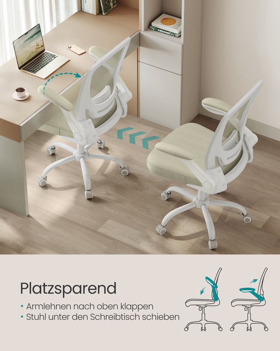 Deluxe Ergonomische Bureaustoel - Bureaustoel - Verstelbare stoel - Comfortabel ontwerp - 66cm x 60cm x 107cm thumbnail 3