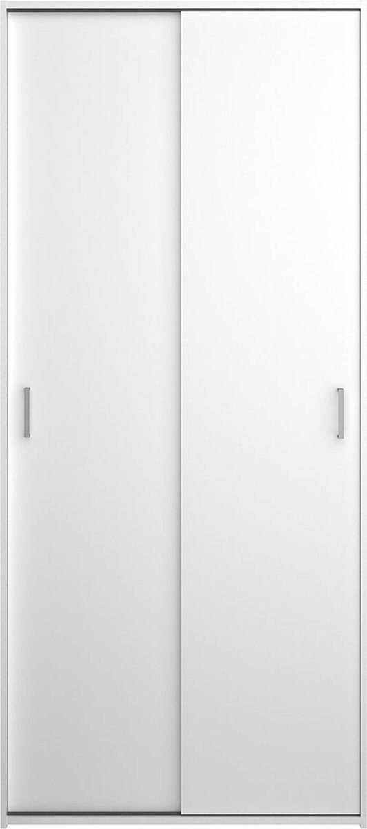 Tvilum Space kledingkast 176x78x49cm, 2 schuifdeuren wit.