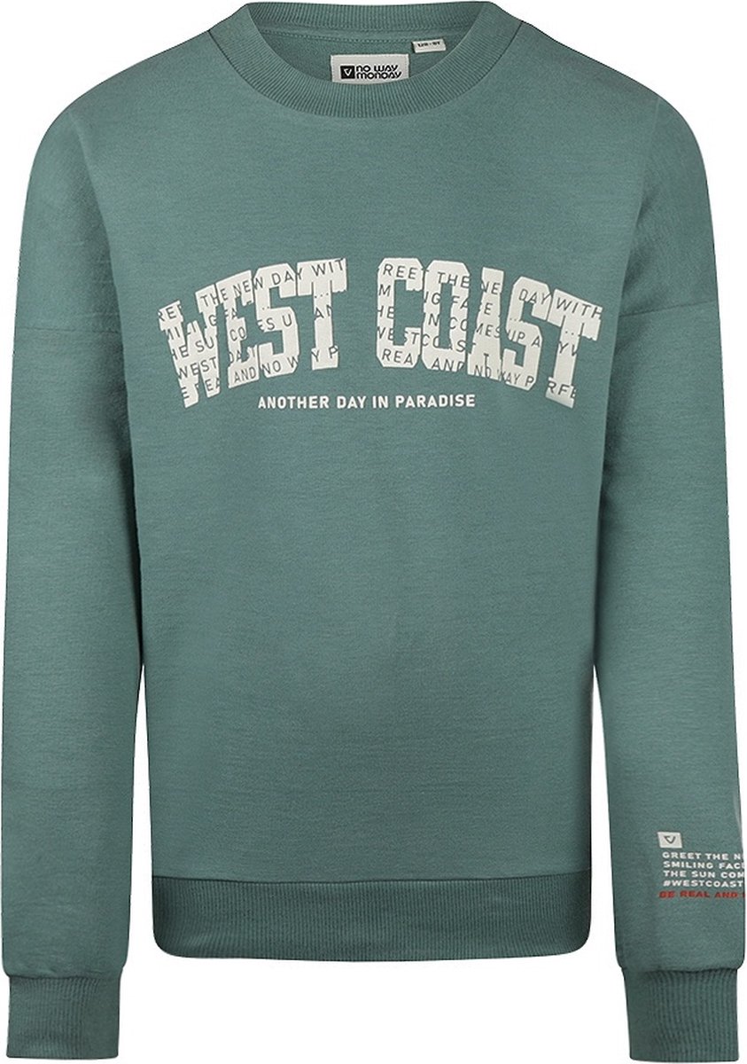 No Way Monday Jongens Trui - Dusty green