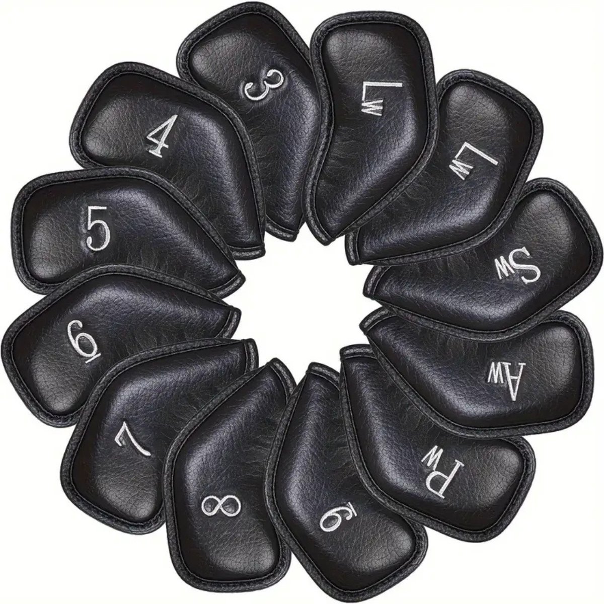 Nivard Golfclub Headcover - Covers - Beschermers - Golfset - Zwart - 12 Stuks