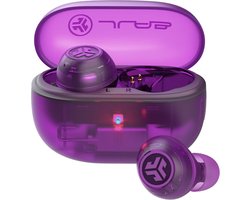JLab Go POP ANC Draadloze Oordopjes - Noise Cancelling Oortjes - Bluetooth Multipoint - 24 uur Speeltijd - Met Microfoon - Draadloos - Geschikt voor Android en Apple - Clear Purple