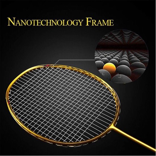 Senston Badmintonracket 100% Volledig-Carbon Lichtgewicht Badmintonracket Met Grip En Tas