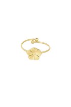 Verstelbare ring met bloem - Goudkleur RVS/Stainless Steel