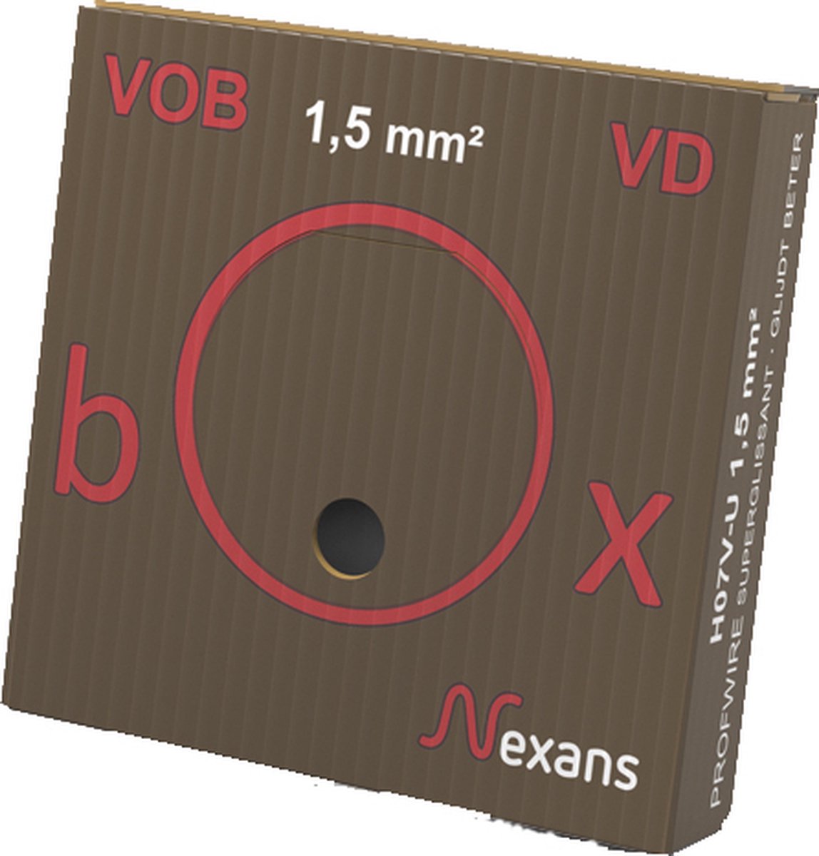 Nexans H07V-U Eca 1.5mm² Installatiedraad Bruin VDbox - 10546311 [100 Stukken] - E3YEJ