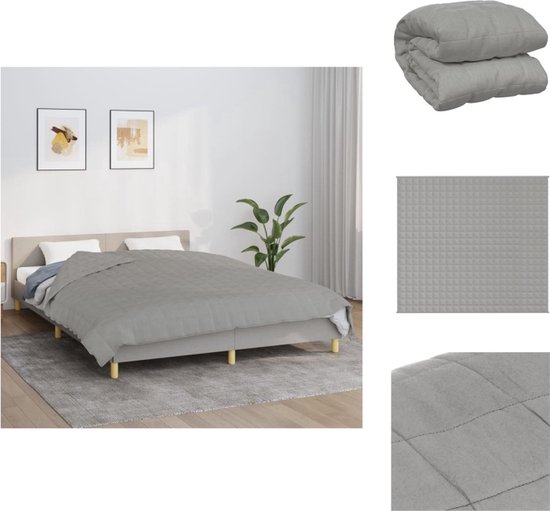 Couverture lestée vidaXL 9 kg - 200 x 225 cm - Grijs - Weighted Blanket de sommeil - Coussin de pression - Relaxation