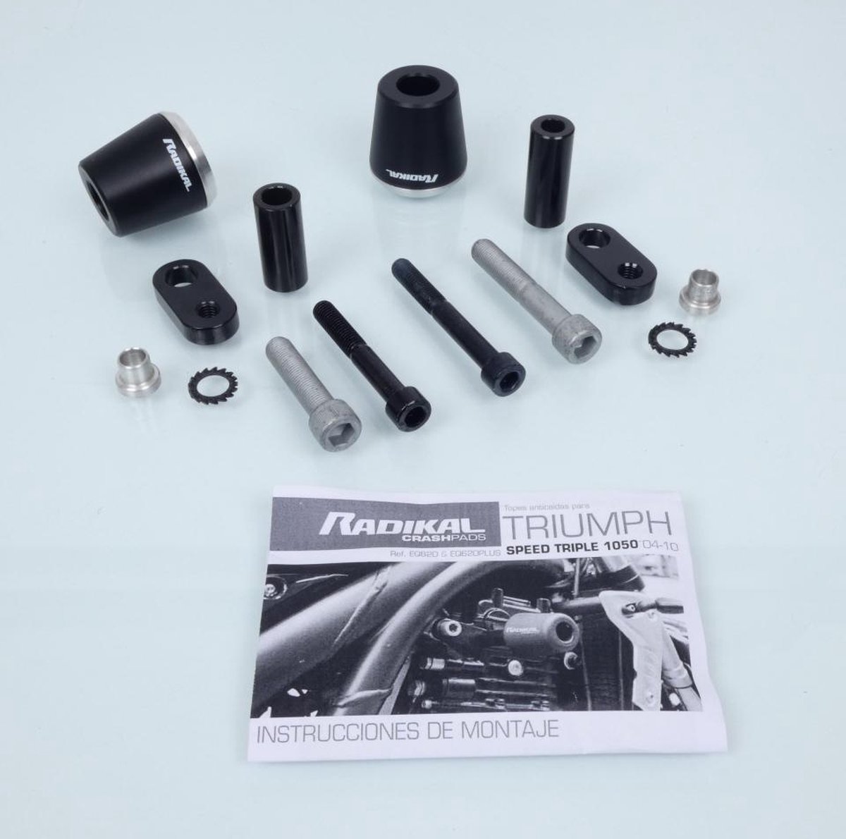 Tampon pare carter Radikal pour moto Triumph 955 Speed triple 2004 à 2010 Neuf