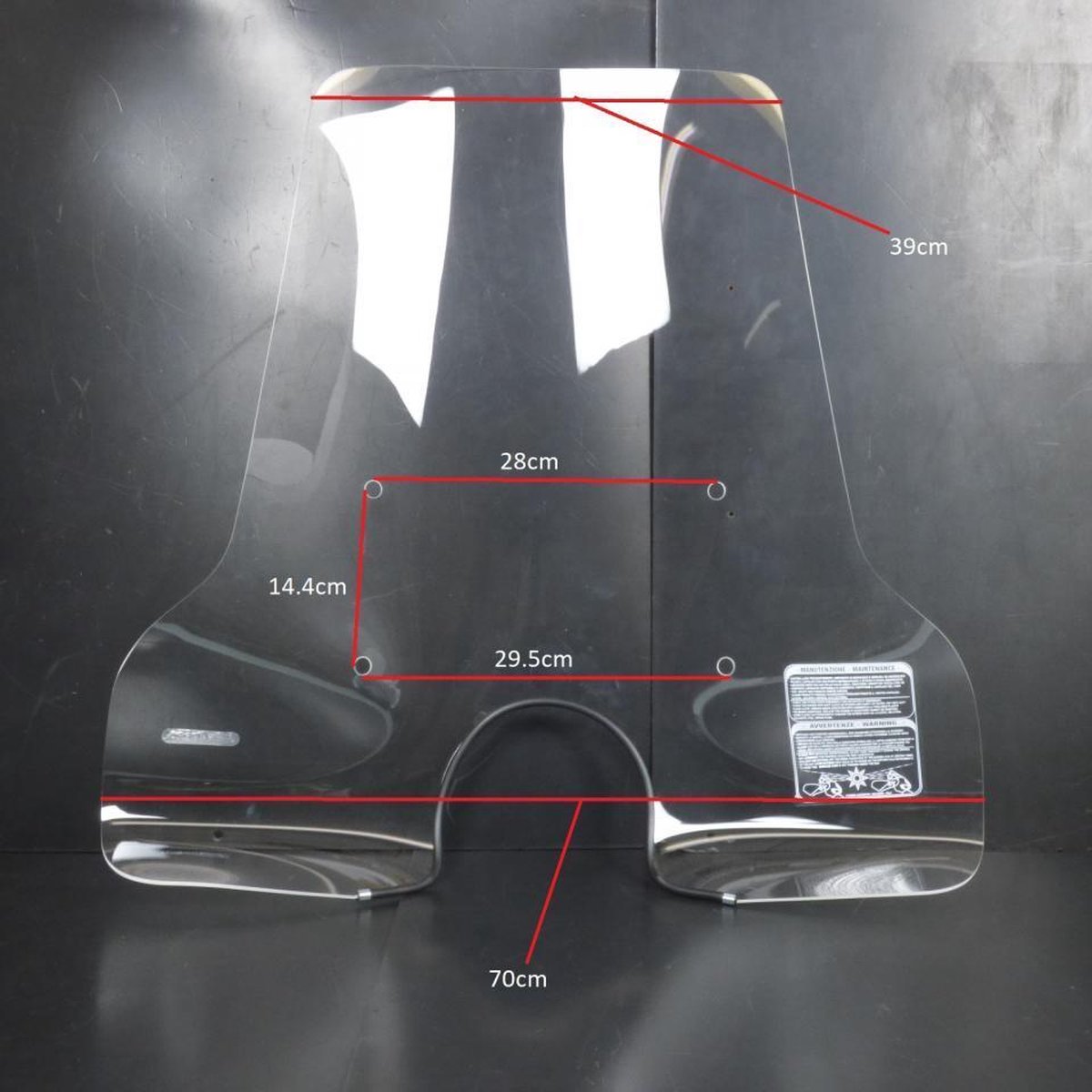 fabbri bubble en windscherm voor piaggio scooter 125 liberty 4t 2003 tot 2013 2136/a / h70cmxl40/70cm nieuw