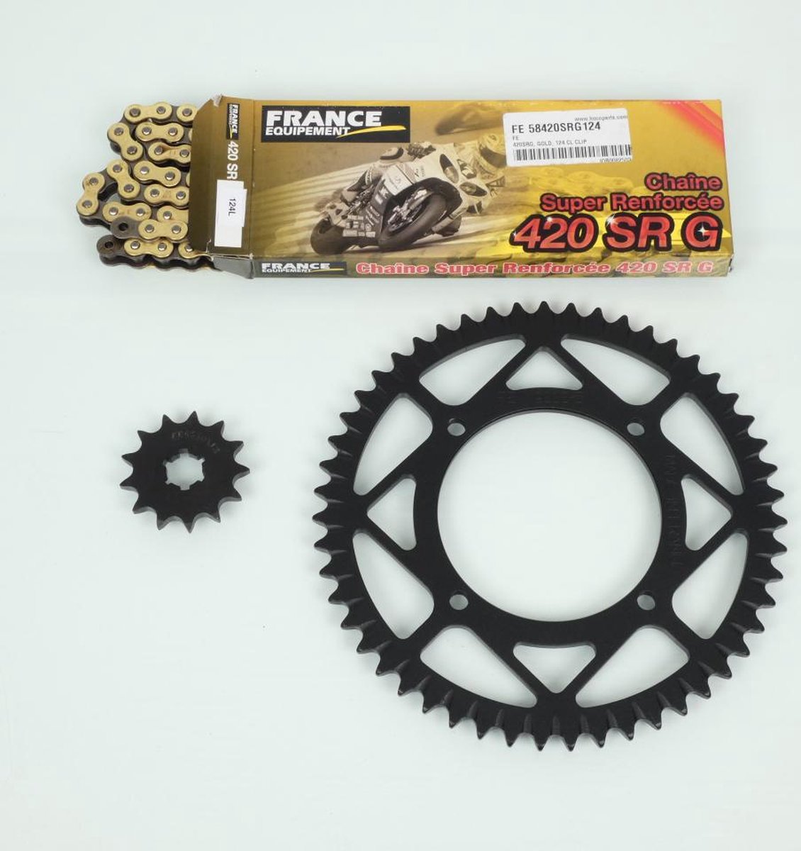 Kit chaîne FE pour moto Kawasaki 85 KX Grande roue 2005 à 2017 13x51 P 420 Neuf