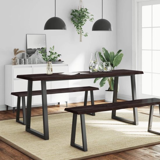 vidaXL Plateau de table - Bois de chêne - Bord naturel - 180x50 cm Plateau de table en bois - Plateau de table en Chêne - Remplacement de plateau de table - Table basse - Table à manger