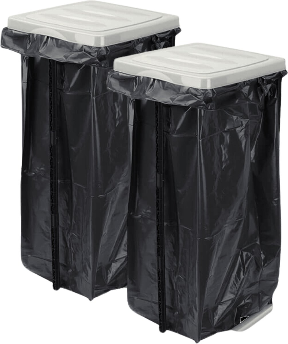 Goedkoopste Nordix Vuilniszakhouder - Set van 2 stuks - Vuilniszakstandaard - Vuilzakhouder - Wit - 60 Liter
