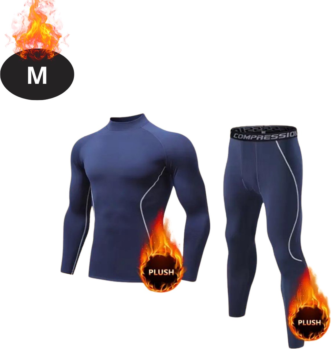 Bovista Thermokleding Heren – Thermobroek – Thermoset – Thermolegging – Winter – Thermoshirt – Marineblauw – M