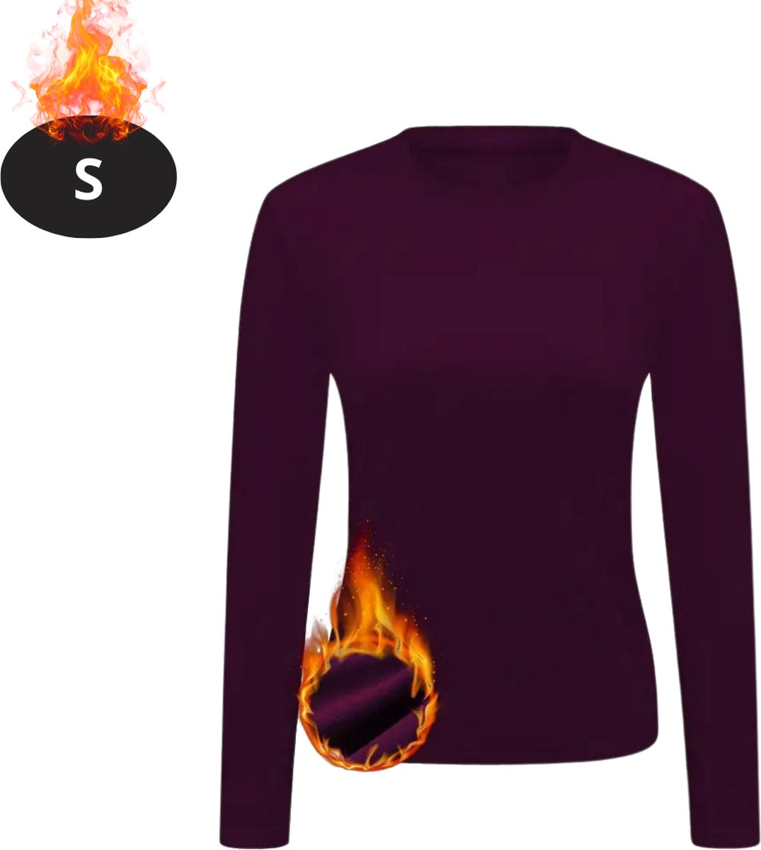 Bovista Thermokleding Dames – Thermoshirt – Polyester – Winter – Lange Mouwen – Fuchsia – S