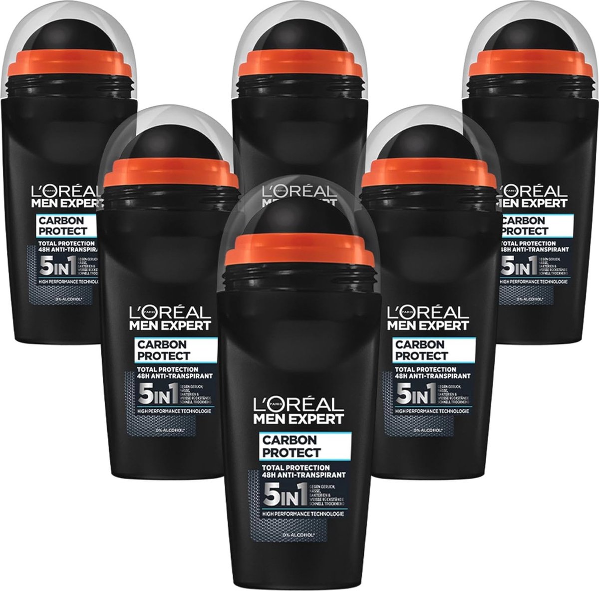 Deodorant voor mannen, 5-in-1 deoroller tegen geurvorming met 48 uur bescherming