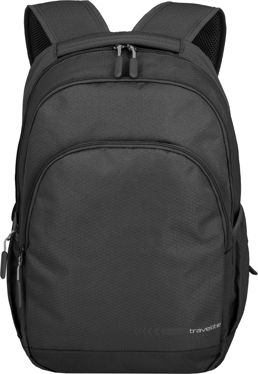 Travelite Kick Off Backpack – Rugzak met 15.6” Laptopvak & Veel Opbergvakken - Black