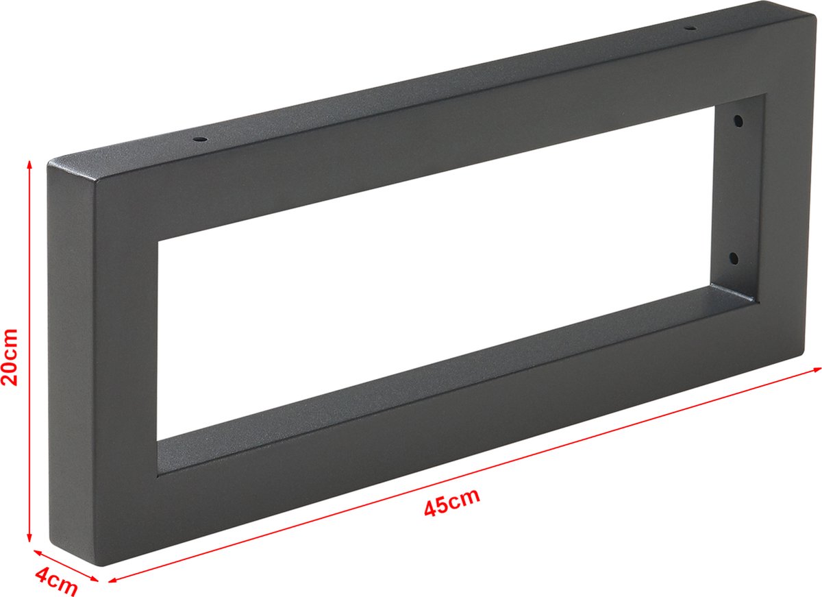 Ophangbeugel set van 2 Hawangen 40x20 cm zwart [en.casa]