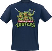 Teenage Mutant Ninja Turtles Turtles Distressed Group Heren T-shirt - marineblauw - M
