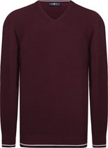 Jimmy Sanders V-Neck Sweater - V Trui - 100% Katoen Heren Pruim - M