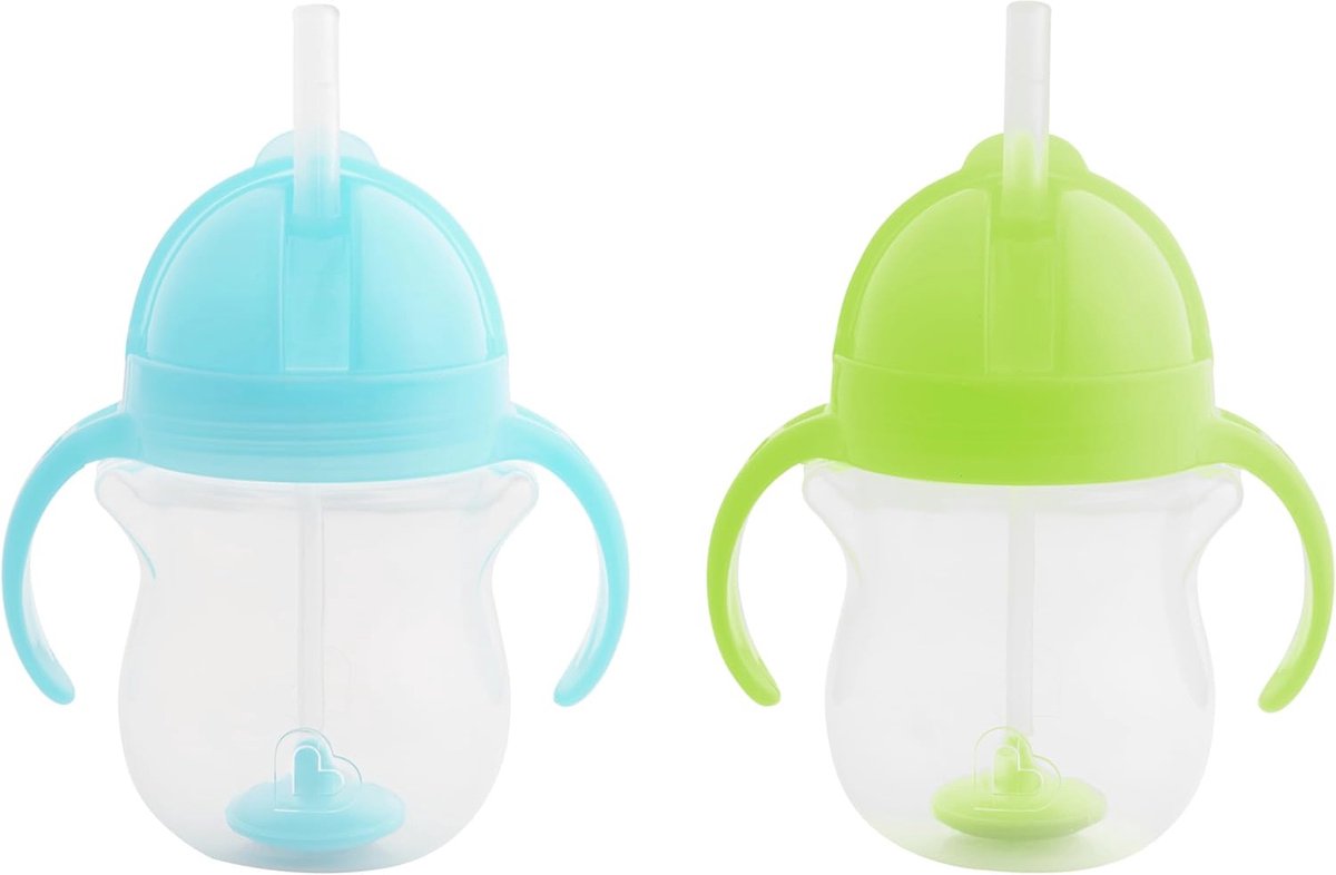 Goedkoopste Antilek Drinkbeker met Rietje en Klikslot - Set van 2, Geschikt voor Baby's en Peuters