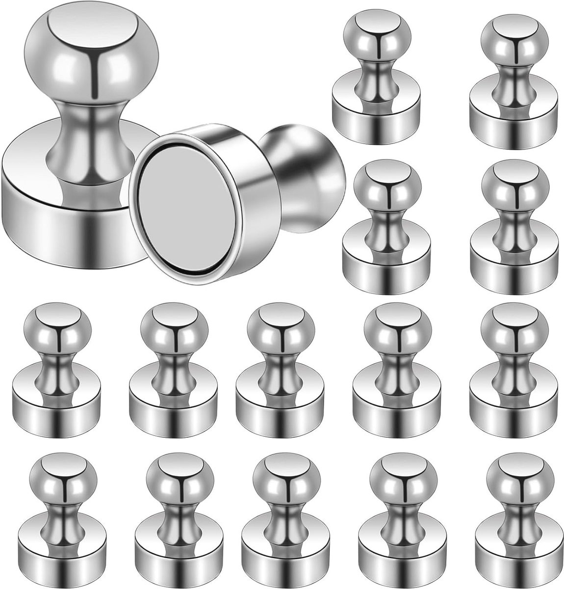 Sterke Neodymium Magneten - 16 Stuks Klein voor Whiteboard en Koelkast - Multifunctionele Magneetnagels